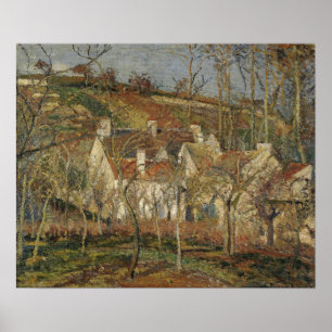 Affiche Pissarro - Toits Rouges Coin D'Un Village D'Hiver