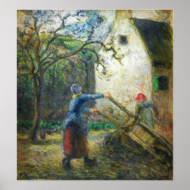 Affiche Pissarro - Une Femme Sortant Du Panier À Main 1880 (Devant)