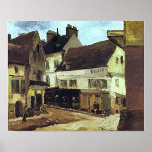 Affiche Pissarro - Une Place à La Roche-Guyon 1867