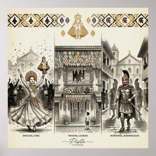 Affiche Pista — Sinulog · Pahiyas · Moriones (Devant)