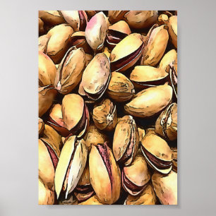 Affiche Pistachio Nuts Black Outline Art