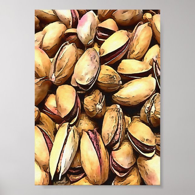 Affiche Pistachio Nuts Black Outline Art (Devant)