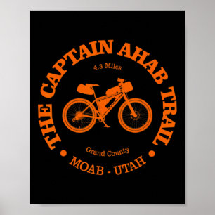 Affiche Piste Captain Ahab Drôle Moab Utah Vélo Tout Terra