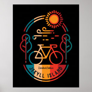 Affiche Piste cyclable Retro Jekyll Island