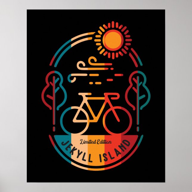 Affiche Piste cyclable Retro Jekyll Island (Devant)