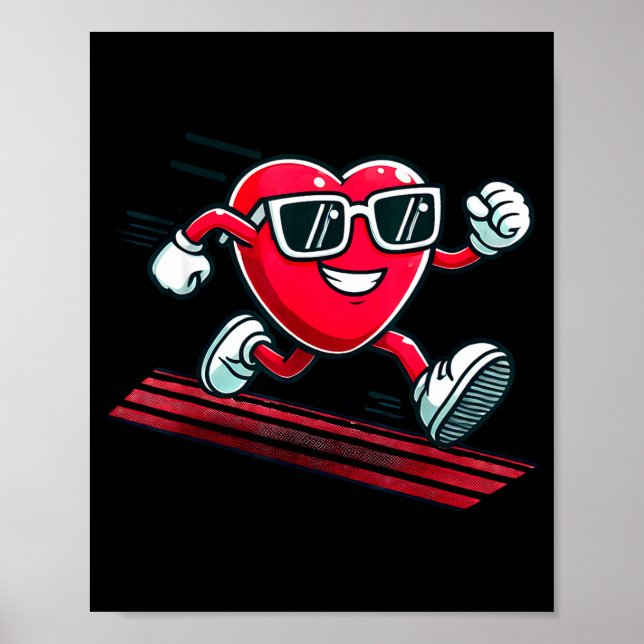 Affiche Piste de course de la Saint-Valentin cœur d'amour  (Devant)