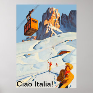Affiche Piste de ski en Italie