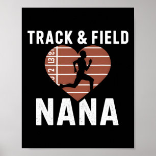 Affiche Piste Et Champ Nana Grandma Fier Athlète Mères