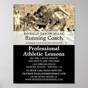 Affiche Piste, Leçons d'athlétisme Publicité
