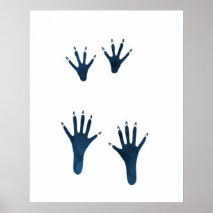 Affiche Pistes de rats bleus foncés