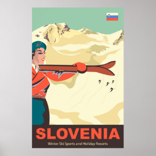 Affiche Pistes de ski de Slovénie