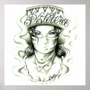 Affiche pistolera tattoo motif