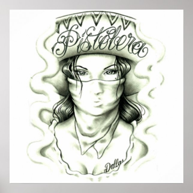 Affiche pistolera tattoo motif (Devant)