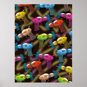 Affiche pistolet à rayons sci fi