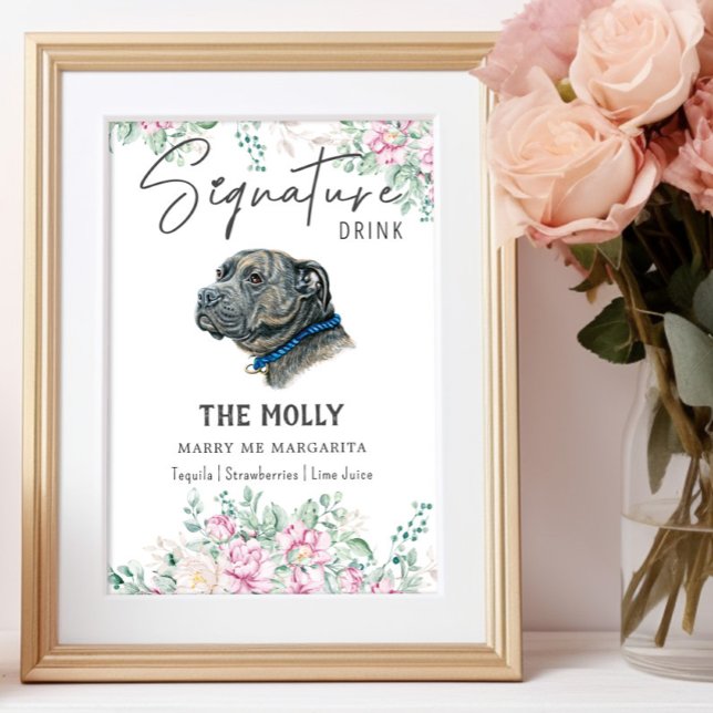 Affiche Pit Bull Chien Signature Boire Signal (Créateur téléchargé)