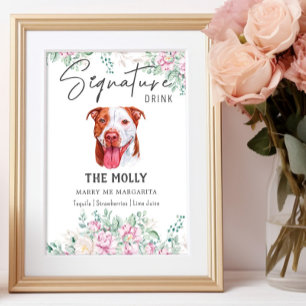 Affiche Pit Bull Chien Signature Boire Signal