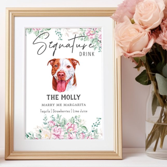 Affiche Pit Bull Chien Signature Boire Signal (Créateur téléchargé)