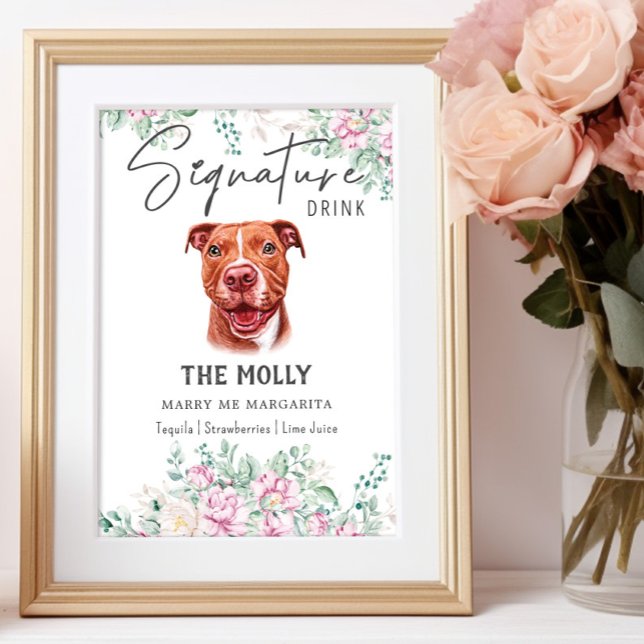 Affiche Pit Bull Chien Signature Boire Signal (Créateur téléchargé)