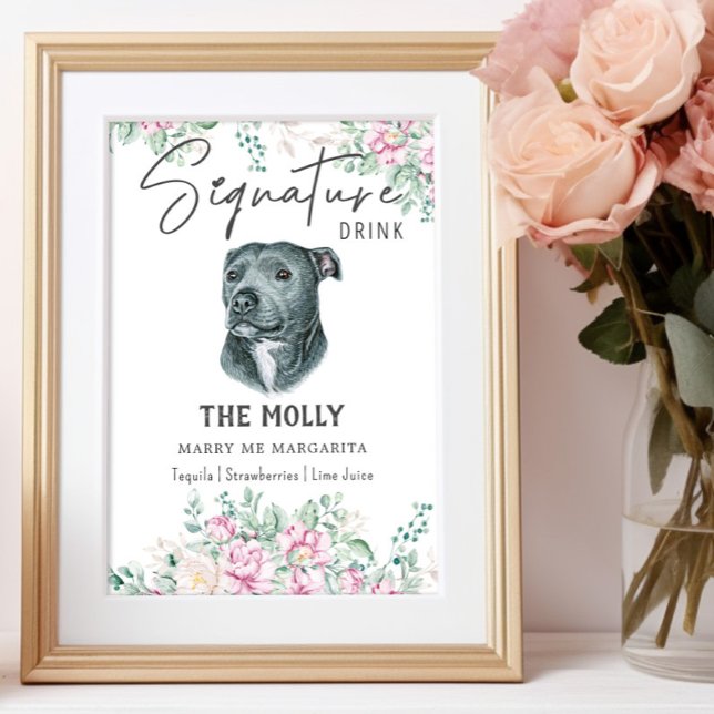 Affiche Pit Bull Chien Signature Boire Signal (Créateur téléchargé)