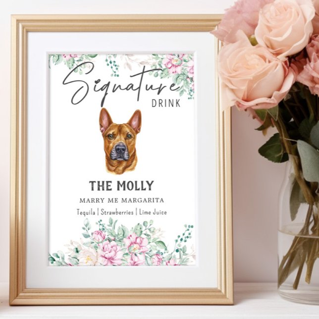 Affiche Pit Bull Chien Signature Boire Signal (Créateur téléchargé)