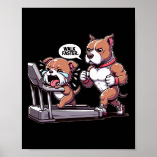 Affiche Pit Bull Fitness - Poids du corps de levage