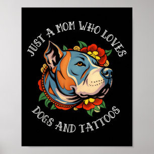 Affiche Pit Bull Maman Qui Aime Les Chiens Et Les Tatouage
