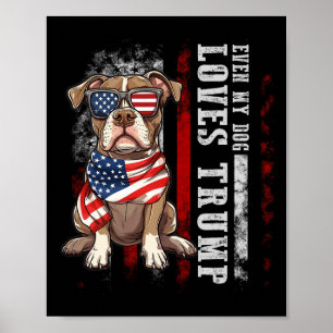 Affiche Pit Bull Terrier Même Mon Chien Aime Trump Drôle D