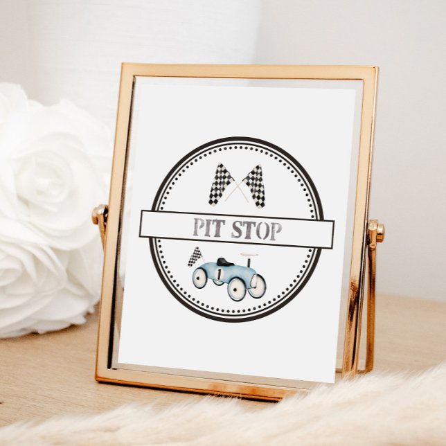 Affiche Pit Stop Race Voiture Voyage Signal (Créateur téléchargé)