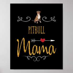 Affiche Pitbull aime beaucoup maman