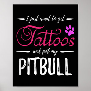 Affiche Pitbull Amoureux des chiens Tattoo Chemise Drôle C