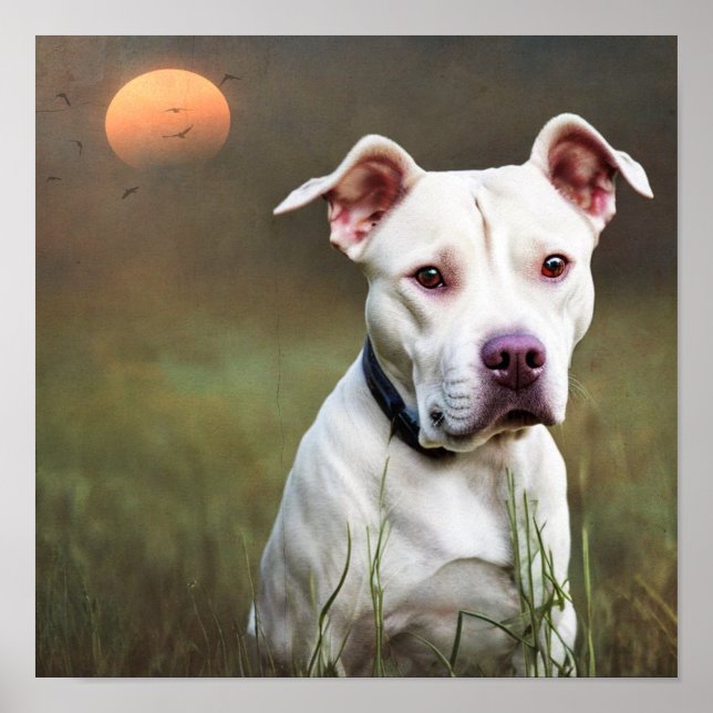 Affiche Pitbull blanc (Devant)