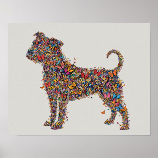 Affiche Pitbull Butterfly Silhouette Art | Bully Dog Lover (Devant)