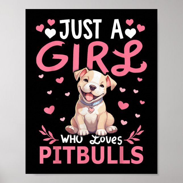 Affiche Pitbull Chien Filles Femmes Juste Une Fille Qui Ai (Devant)