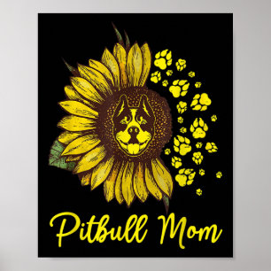 Affiche Pitbull Chien Tatouage J'Aime Maman Tatouage Lover