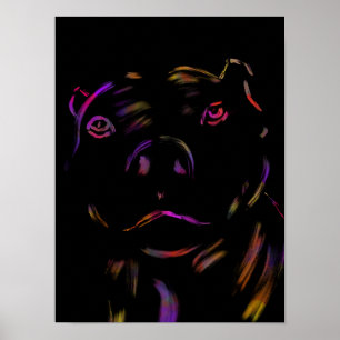Affiche Pitbull Neon Main Drake Art