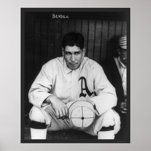 Affiche Pitcher Bender Athletics Baseball 1910 (Devant)