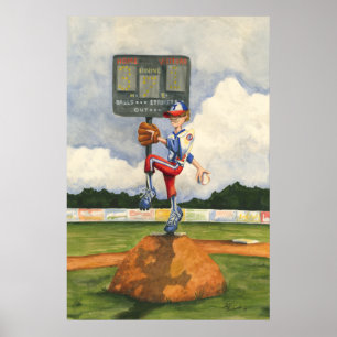 Affiche Pitcher de baseball sur Mound par Jay Throckmorton