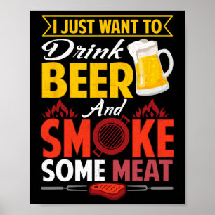 Affiche Pitmaster Chemise Cadeau Tee Boire Bière Fumée Via