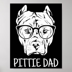 Affiche Pittie Papa Pitbull Cadeau Amoureux de les chiens