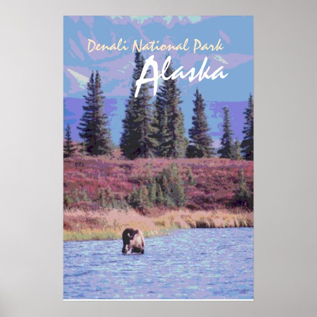 affiche pittoresque du parc national de Denali en  (Devant)