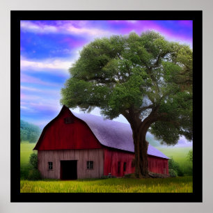 Affiche Pittoresque Rustique Feuille d'érable d'automne