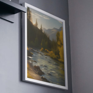 Affiche Pittoresque Sunlit Mountain
