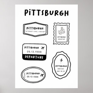 Affiche Pittsburgh - Collection Timbres de voyage   Minima