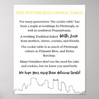 Affiche Pittsburgh Cookie Table Wedding Sign