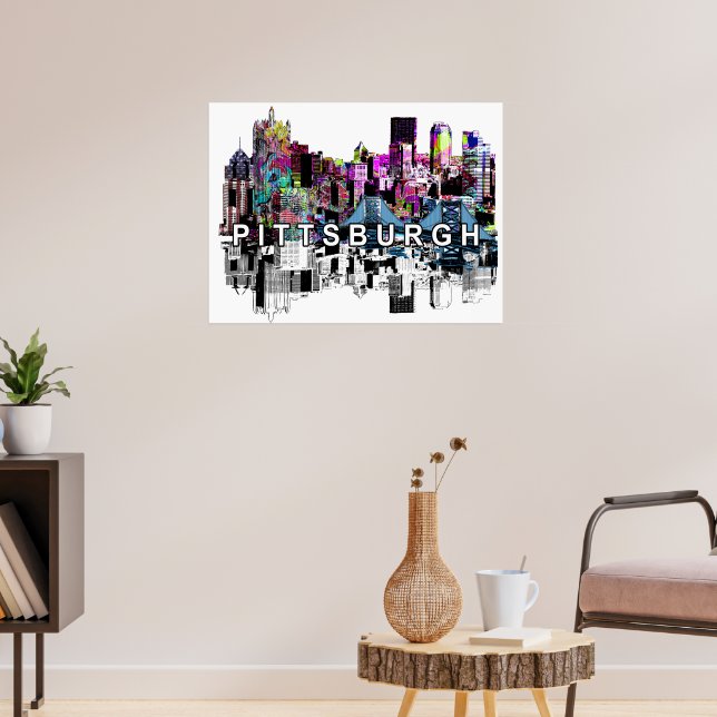 Affiche Pittsburgh, Pennsylvanie en graffiti (Salon 3)