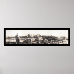 Affiche Pittsburgh, photo 1907 d'horizon de PA