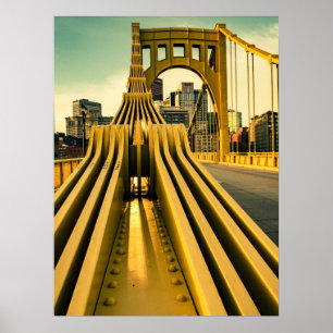 Affiche Pittsburgh Steel City Skyline Bridge Pennsylvanie