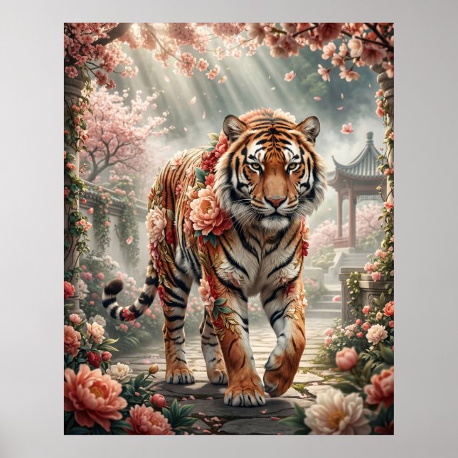 Affiche Pivoine Tigre Fleurir Puissance (Devant)