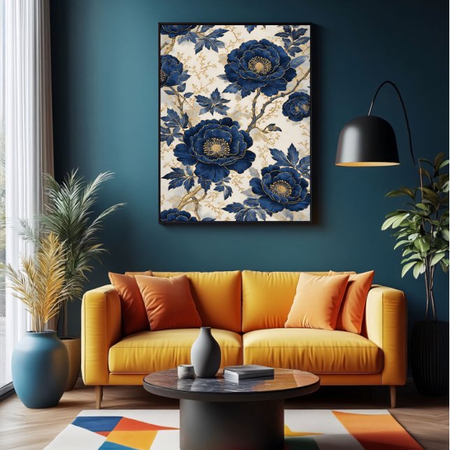 Affiche Pivoines Bleues (Créateur téléchargé)