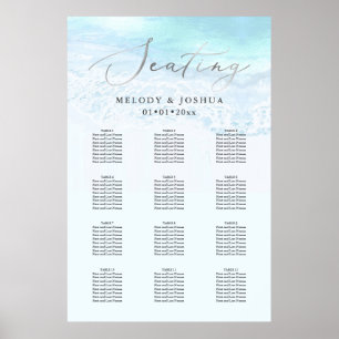 Affiche PixDezines Beach Elegant Calligraphy, Plan de tabl